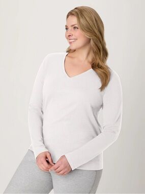 Lisa Todd White Ribbed V-Neck Top